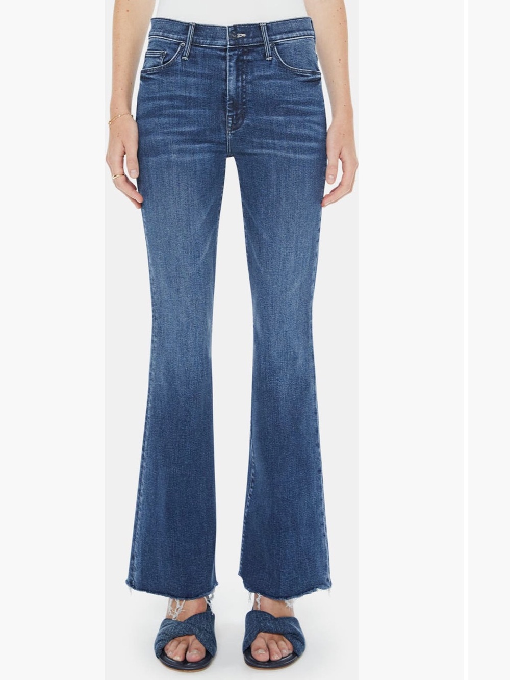 MOTHER Fray Hem Bootcut Jeans in Fancy Meeting You Here - size 27
